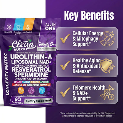 Infinity One Urolithin A 500mg + NAD + NR Resveratrol
