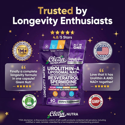 Infinity One Urolithin A 500mg + NAD + NR Resveratrol